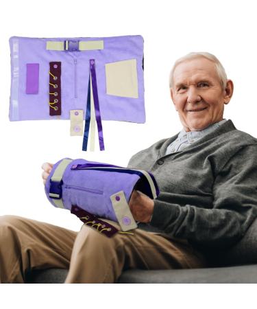 Modaliv 2-in-1 Alzheimer's and dementia activities for adults fidget blank sensory cushion cushion with 8 activities to keep your hands warm durable with a strong construction (purple) lilac