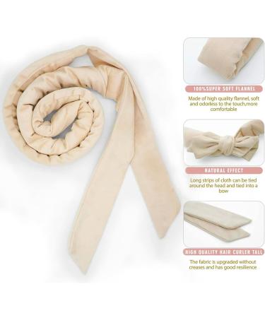 Yiclick Heatless Hair Curler for Long Hair Upgraded No Heat Hair Roller Sleeping Soft Rubber Hair Rollers Curling Ribbon and Rods for Natural Hair Beige - Buy Online on GoSupps.com