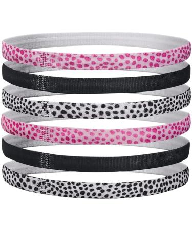 Under Armour Girls Headbands 6 Pack - UA Print PSG Pink Sugar/Black - OSFA Perfect for Sports & Everyday Wear - Buy Online on GoSupps.com