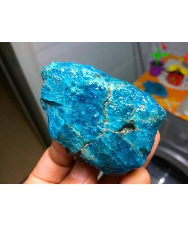 Crystal 170-200g Natural Beautiful Blue Apatite Crystal Stone Natural Rough Specimen - Buy Online on GoSupps.com