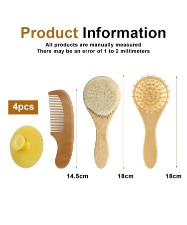 Baby Hairbrush Set - 4-Piece Infant & Toddler Brush and Comb for Soft Hair Care - Buy Online on GoSupps.com