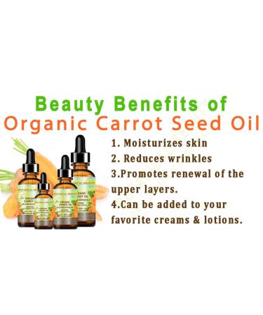 Organic Carrot Oil 100% Natural Cold Pressed Carrier Oil 1 Fl. oz. - Botanical Beauty for Face Body Hair & Nail Care - Buy Online on GoSupps.com