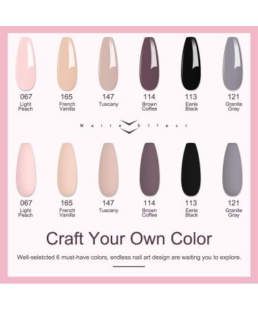 Lavender Violets 14g x 6 Colors Dip Powder French Nail Art - Nude Pink Coffee Grey Black Manicure Dipping Powder - Large Capacity DIY Salon Design - Buy Online on GoSupps.com