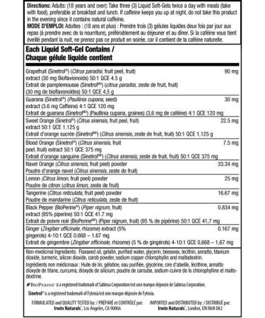 Irwin Naturals Ultra-Max Trim-Body Burner Stored-Fat Belly Burner - Dietary Support Supplements for Men & Women - Formula with Sinetrol Grapefruit Sweet Orange & Blood Orange - 60 Liquid Soft-Gels - Buy Online on GoSupps.com