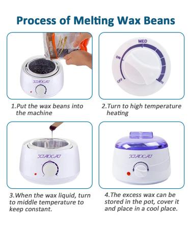 Hard Wax Beans Kit - 400g Wax Beads & 10 Applicator Sticks for Painless Hair Removal at Home | Ideal for Bikinizone Eyebrows & Brazilian Waxing - Buy Online on GoSupps.com
