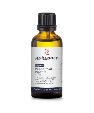 Naissance Organic Peppermint (Piperita) Essential Oil (No. 158) - 50ml - Pure Natural Certified Organic Cruelty Free Vegan and Undiluted - for Aromatherapy Humidifiers & Diffusers