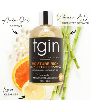 tgin Moisture Rich Sulfate Free Shampoo 13 Fl Oz - For Natural, Dry, Curly Hair - Thank God It's Natural (tgin) - Pack of 1 - Buy Online on GoSupps.com