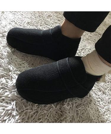 Men's Adjustable Diabetic House Shoes for Wide Swollen Feet - Warm Plush Fleece, Non-Skid, Comfortable Relief for Elderly, Diabetes, Swelling, Edema, Arthritis - Size 11.5 Black - Buy Online on GoSupps.com