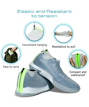 LEGELITE Reusable Silicone Waterproof Shoe Covers with Zipper - Large Clear Shoe Protectors for Men, Women, and Kids - Buy Online on GoSupps.com