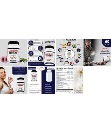 TetonSage Immediate Defense Immune Support - Zinc Black Elderberry Echinacea Vitamin A & C with B12 | Powerful Immunity Booster for Adults | Immune System Booster Supplement 60 Capsules - Buy Online on GoSupps.com