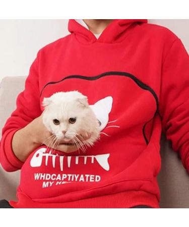 Women's Long Sleeve Cat & Dog Hoodie Sweater with Zipper - Cozy Large Bag Sweatshirt - Buy Online on GoSupps.com