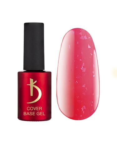 K Professional Base Coat - Base Gel Cover - Pink Neon Flakes Camouflage -7ml - Unterlack - UV Nailack - Gel N gel - Pink Floken Tarn paint glitter Confetti - UV Led Pink Red Neon - Silver Flakes