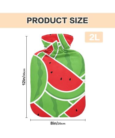 Hot Water Bottles with Cartoon Watermelon Slice Cover | 2L Pain Relief & Warmth for Cramps & Cold Hands/Feet - Buy Online on GoSupps.com