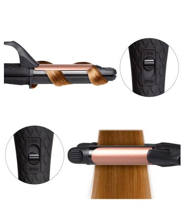 AmoVee Travel Curling Iron - Mini Dual Voltage 2-in-1 Flat Iron & Hair Straightener for Travel (1 Inch Black - Buy Online on GoSupps.com