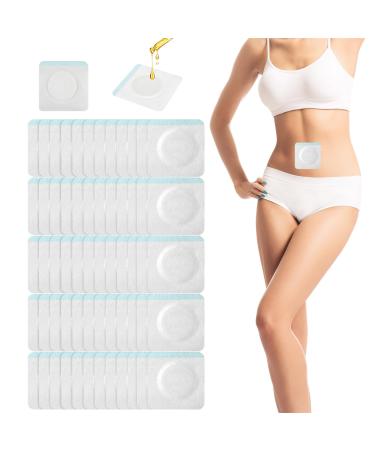 Castor Oil Belly Button Patches 50Pcs Disposable Castor Oil Pack Wraps Organic Cotton Leak-Proof Self-Adhesive Pads Anti-Seepage No Wash
