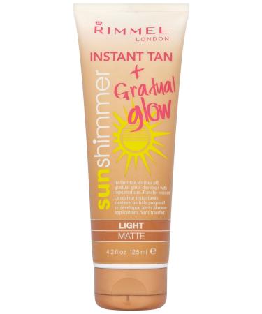 Rimmel London Sun Shimmer Light Matte Waterproof Instant Tan Gradual Glow Tube 125 ml