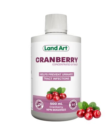 Liquid Cranberry Extract 500ml Concentrated Formula - for Urinary Tract Infections - Antioxidant - Sugar Free GMO-Free - Gluten Free - Vegan - Made in Canada