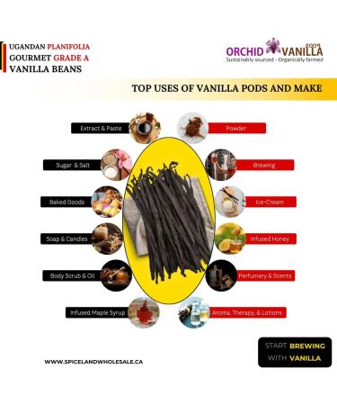 Ugandan Vanilla Gourmet Grade-A Beans For Extract And Baking By Weight (2 Lb (Pack of 1)) - Buy Online on GoSupps.com