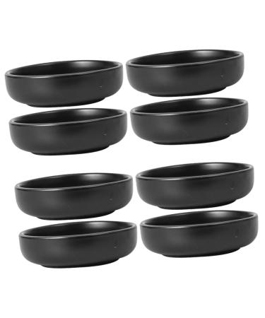 MAGICLULU 8 Pcs Sauce Dish Vinegar Dish Sauce Serving Sauce Bowls Relish Plate Small Ceramic Bowl Soy Sauce Dish Ingredient Bowls for Prep Sauce Seasoning Dish Fruit Seasoning re-usable 9X9X2.5CMx4pcs Blackx4pcs