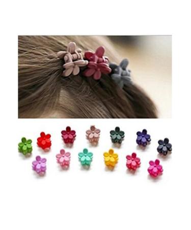 20pcs Girls Mini Hair Claws Clips Clamps Hair Pin Flower Hair Bangs Hair Barrettes Hair Pin for Little Girls Kids Toddlers Hair Accessories Mix Colored