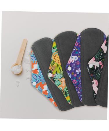 Heallily 5pcs Charcoal Fiber Reusable Sanitary Napkins | Washable Cloth Menstrual Pads & Panty Liners for Women & Girls - Eco-Friendly & Comfortable - Buy Online on GoSupps.com