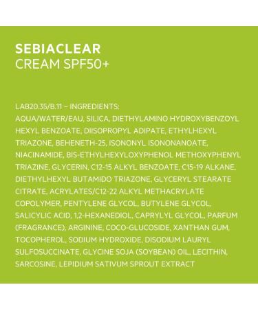 SVR SEBIACLEAR Factor 50+ Sun Cream - Mattifying Anti-Blemish Face Sunscreen for Acne-Prone Oily + Combination Skin with 4% Niacinamide 40ml - Buy Online on GoSupps.com