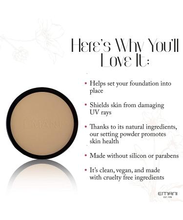 Emani Vegan 200 Bamboo HD Setting Powder - Natural & Cruelty-Free - Buy Online on GoSupps.com
