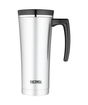 Thermos Thermos 16 ounce vacuum insulated travel mug black, 8 Ounce, Silver (NS100BK004) Stainless Steel / Black