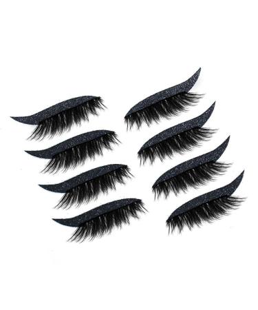 miduoidn 4 Pairs Eyeliner Decal Eyelash Sticker Fine Workmanship Compact Size Lady Accessories Convenience Self-adhesive Makeup Tool Type 4