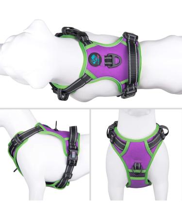 Phoepet Reflective Dog Harness - Adjustable & Durable with Training Handle | Violet L (Neck 16-24 Chest 22-33) | International Shipping Available - Buy Online on GoSupps.com
