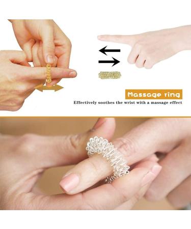 25 Finger Massage Rings & 2 Magnetic Acupressure Balls - Spiky Sensory Anti-Stress Tools in 5 Colors - Ideal for Acupressure & Arthrosis Relief - Buy Online on GoSupps.com
