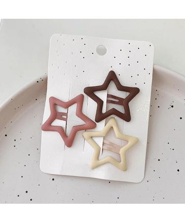 6pcs Multicolor Metal Snap Hair Clips - Matte Elegant Hair Barrettes for Anniversary & Casual Leisure | Star Design Hair Accessories - Buy Online on GoSupps.com