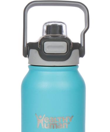 Healthy Human FLIP N SIP Lid - Leak-Proof & Dishwasher Safe | Durable Bottle Cap with Metal Clip & Wide Mouth - Buy Online on GoSupps.com