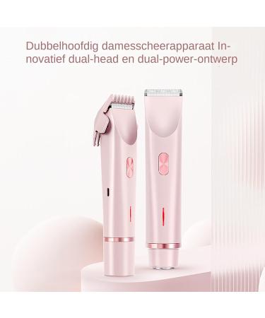 Portable Shaver Electric Shaver for Women Double Head Shaver Portable Body Hair Trimmer Shaver for Women Care Wet and Dry Use Groomer Pink - Buy Online on GoSupps.com