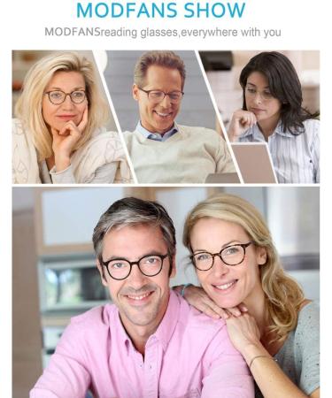 Set of 4 Round Reading Glasses for Men & Women - Stylish Comfortable High-Quality +0.75 - Trendy Black Eyewear - Buy Online on GoSupps.com