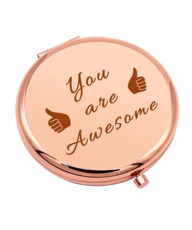 Inspirational Gift for Women Motivational Birthday Gifts for Women Compact Mirror for Friend Daughter Sister Encouragement Gift Travel Makeup Mirror for Her Christmas Graduation Gifts Rose Gold-inspirational Gifts-4