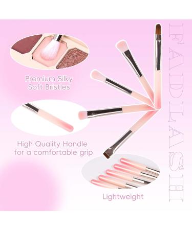 Travel Makeup Brush Set - 10 Mini Brushes with Case | Foundation Blending Eyeshadow & Blush | Perfect Makeup Gift (Pink - Buy Online on GoSupps.com