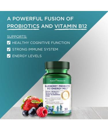Purity Products Blueberry Probiotic B12 Energy Melt with ProDura Clinical Probiotic - Buy Online on GoSupps.com