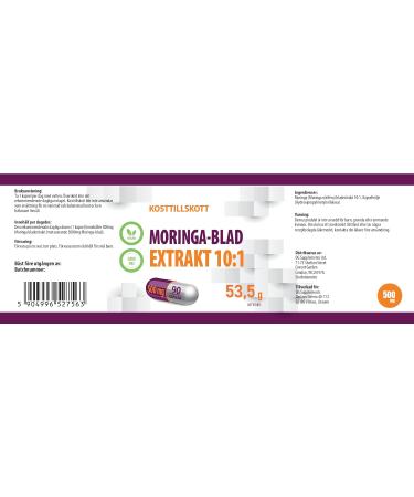 Moringa Leaf Equivalent to 5 000mg (500mg of 10:1 extract) 90 Vegan Third Party Tested Laboratory Tested High Strength Supplement - Buy Online on GoSupps.com
