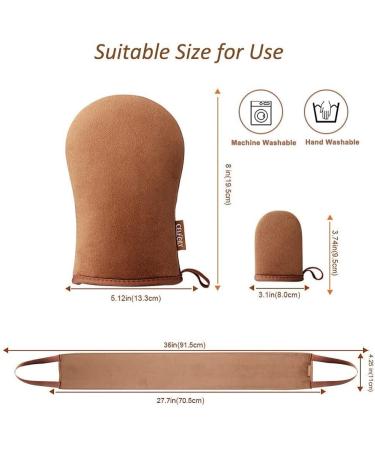 Celecily Fake Tan Mitt Applicator Set - Self Tanning Mitt with Velvet Mitten for Face and Back, Reusable Tanning Glove for Self Tanner - HU - Buy Online on GoSupps.com