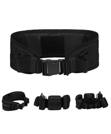HuntVP Tactical belt adjustable molle belt military couple nylon tactical belt waterproof quick closure army for police security security hiking mountaineering outdoor black - Buy Online on GoSupps.com