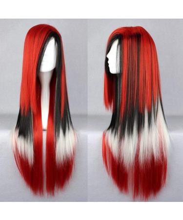 LFMDJF 70cm Long Women Hair Color High Temperature Fiber Wigs Pink Blue Synthetic Hair Wig Pelucas 28inches 4/27HL NC/4HL