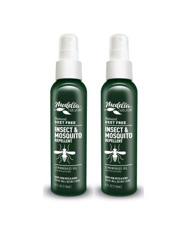 Pack of 2 (4 ounces) Medella Naturals Insect & Mosquito Repellent Sprays | DEET-Free, All-Natural Formula, Baby, Kid, and Pet Safe