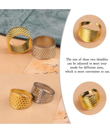 10pcs Hand-Working Sewing Thimble  Adjustable Metal Finger Shield Ring  Leather Coin Finger Protectors  Sewing Thimble Rings Cap Metal Shield for Knitting Quilting DIY Craft Tools - Buy Online on GoSupps.com