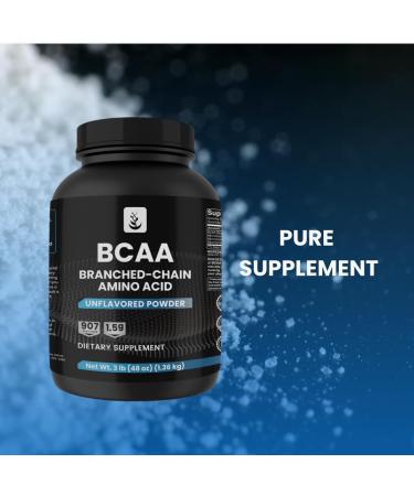 Buy PURE ORIGINAL INGREDIENTS 2:1 BCAA Powder - 3 lbs Unflavored Branched-Chain Amino Acids | 907 Servings | No Additives or Fillers | International Shipping Available - Buy Online on GoSupps.com