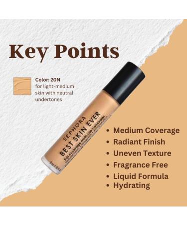 SEPHORA COLLECTION Best Skin Ever Concealer 20N - Full Coverage Hydrating Formula for All Skin Types | Shop Internationally - Buy Online on GoSupps.com