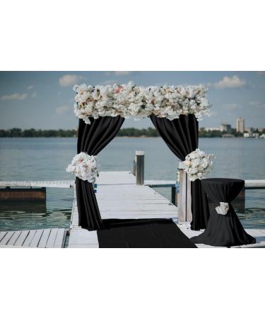 Joydeco Wrinkle Free Black Backdrop Curtain Set for Parties and Events - 10x10ft - 2 Panels with Rod Pockets - Perfect for Weddings, Birthdays, and Home Parties - Buy Online on GoSupps.com