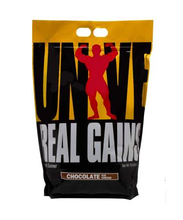 Real Gains Weight Gainer with Complex Carbs and Whey-Micellar Casein Protein Matrix Chocolate 10.6 # Chocolate Ice Cream 10.6 Pound (Pack of 1)