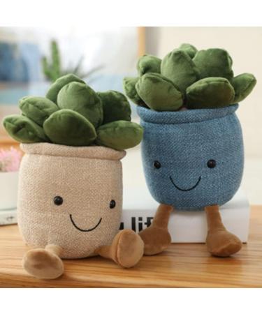OUKEYI 9.8 inch Succulents Plush Toy Flower Pot | Stuffed Plushie Pillow Decoration | Cute Soft Plants Throw Pillow - Khaki | Christmas Birthday Gift - Buy Online on GoSupps.com