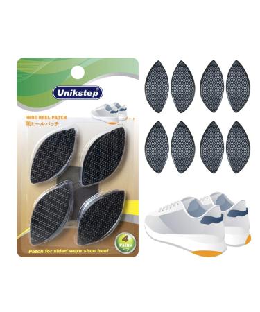 Unikstep 4 Pairs Shoe Heel Repair Plates Taps, Sneaker Heel Single Side Worn Rubber Patch, Replacement Kit with Sandpapers, Left and Right Side Anti Slip Design (Black) - Buy Online on GoSupps.com
